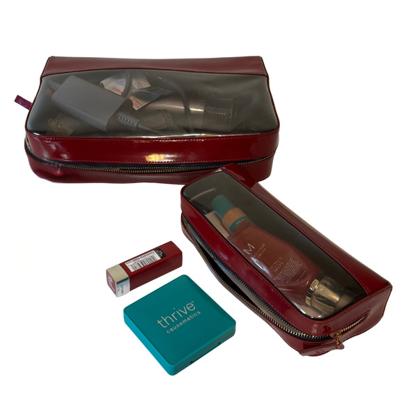 kate spade new york Handbags - Kate Spade New York Cosmetic Travel Bag Set 2PK Transparent & Berry Girlhoodcore